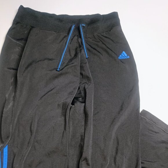 Adidas Women XS Black Blue 3-Stripes Track Pants Essentials Tricot Joggers - Picture 6 of 6